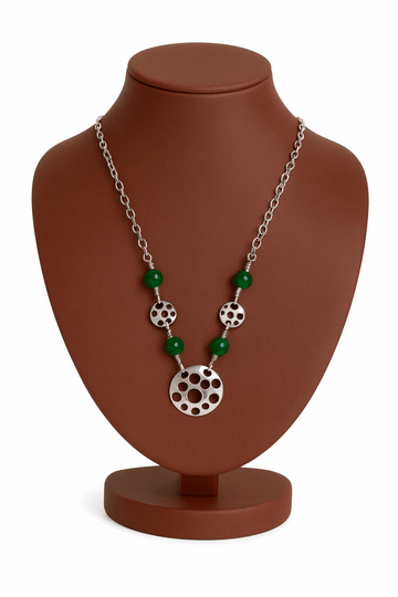 925 Sterling Silver Green Jade Pendant