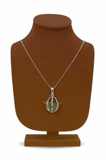 925 Sterling Silver Semi Precious Emerald Pendant