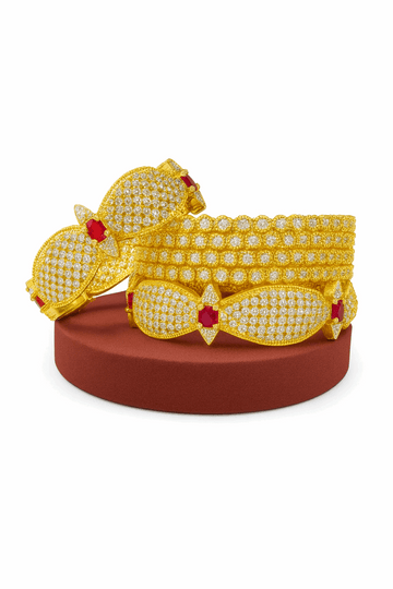Cubic Zirconia High-Quality Brass Alloy Bangles Bangles Set