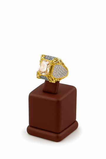 Cubic Zirconia Sterling Silver 24K Gold plated Ring