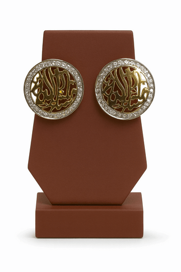Cubic Zirconia Sterling Silver Ear Studs 24K Gold plated