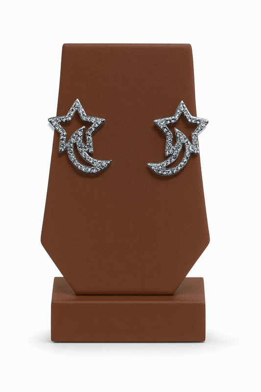 Rhodium plated Ear Studs
