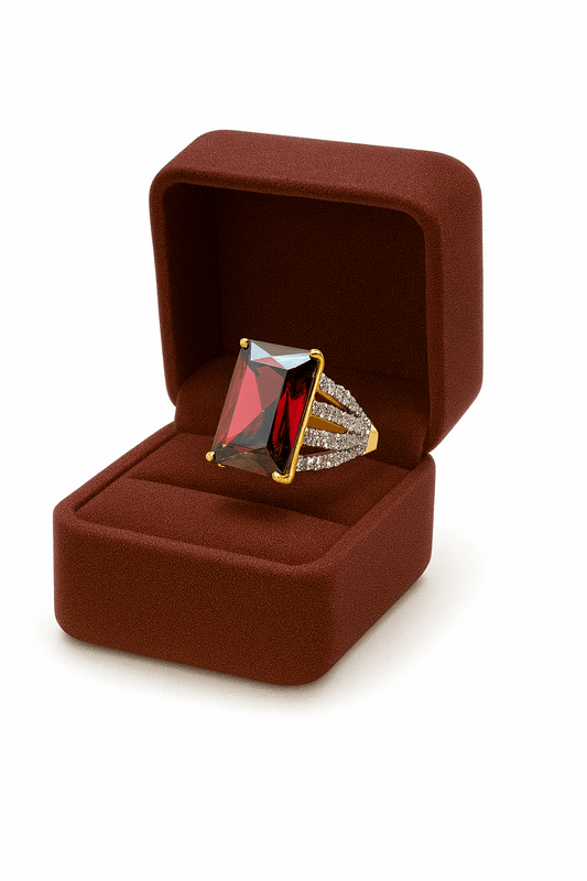 Silver Ruby Stone Ring