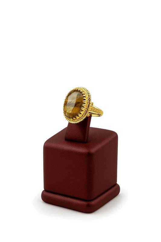 Silver Tiger Eye Stone Ring