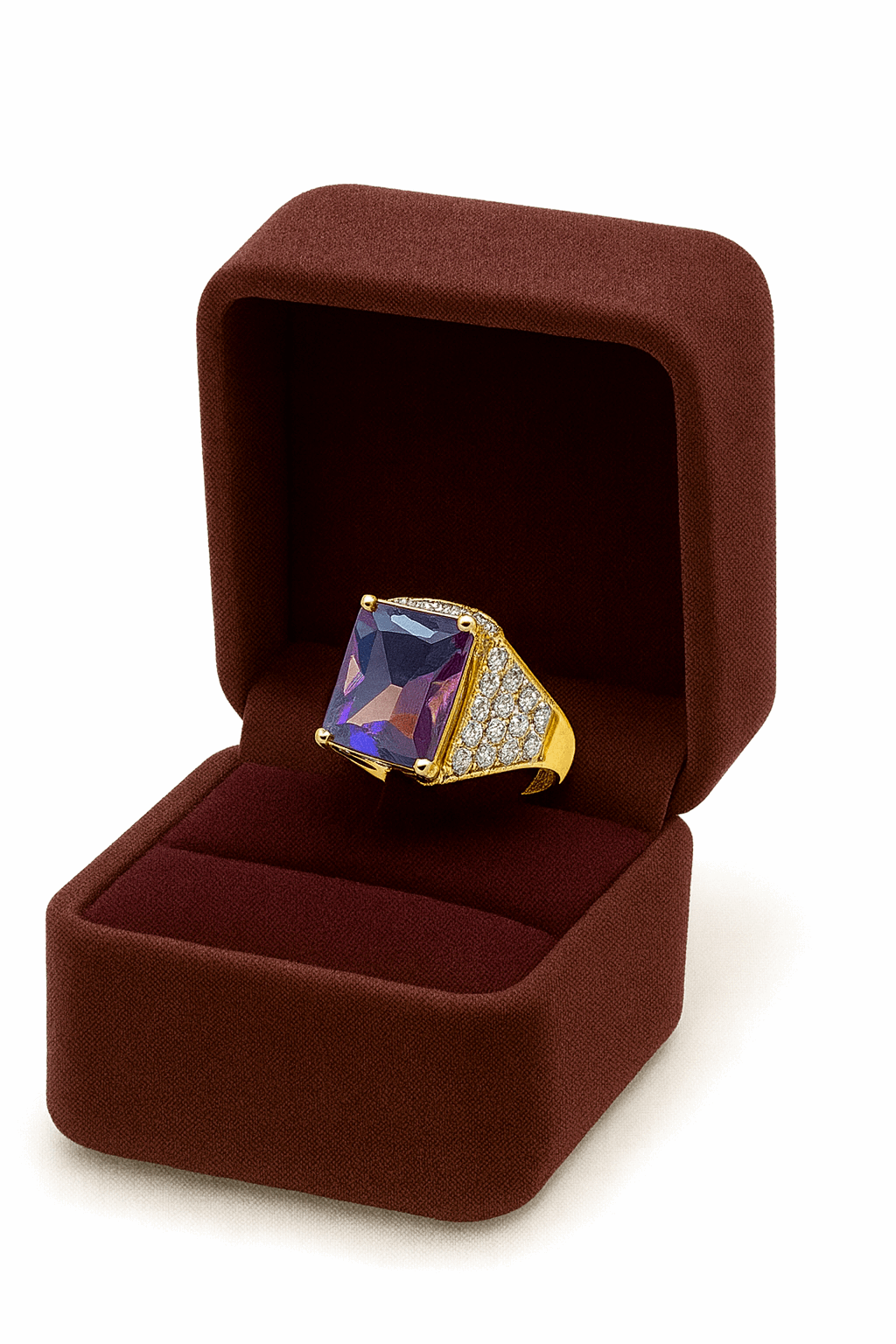 Amethyst Sterling Silver 24K Gold plated Ring