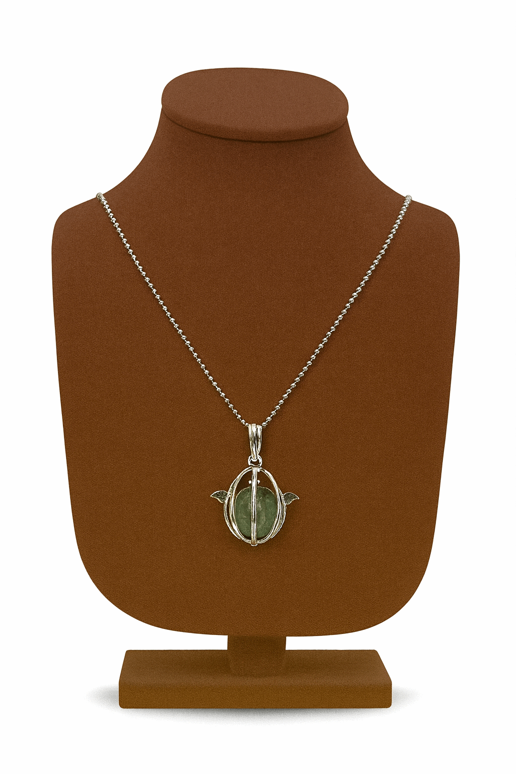 925 Sterling Silver Semi Precious Emerald Pendant
