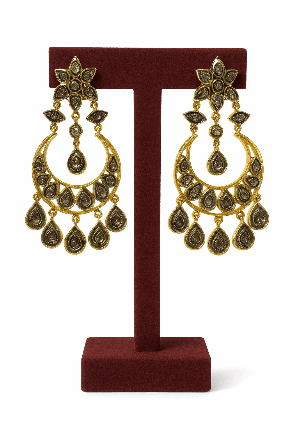 Cubic Zirconia Sterling Silver 24K Gold plated Earrings