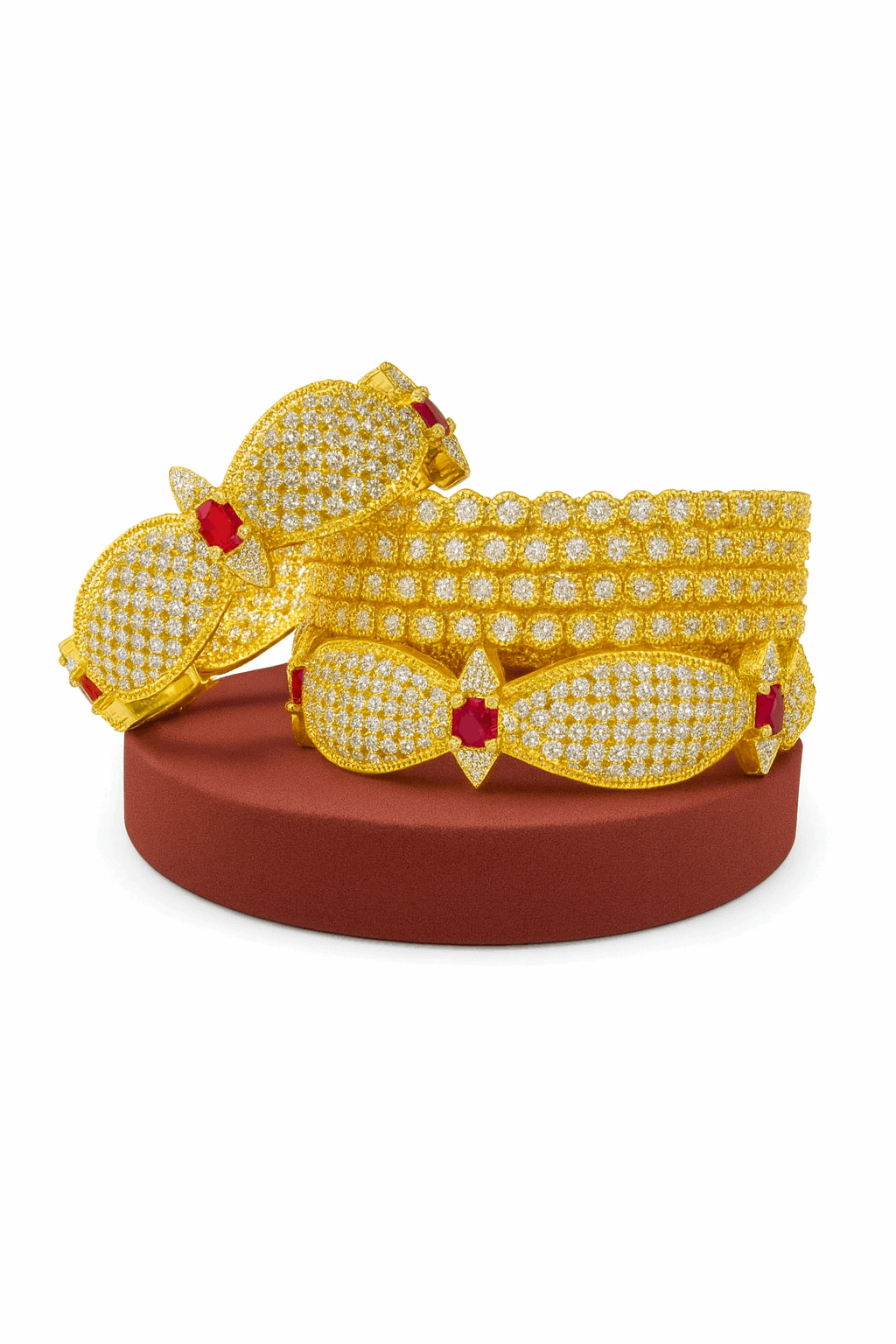 Cubic Zirconia High-Quality Brass Alloy Bangles Bangles Set