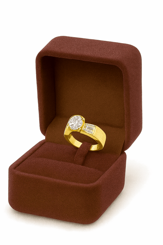 Cubic Zirconia Sterling Silver 24K Gold plated Ring