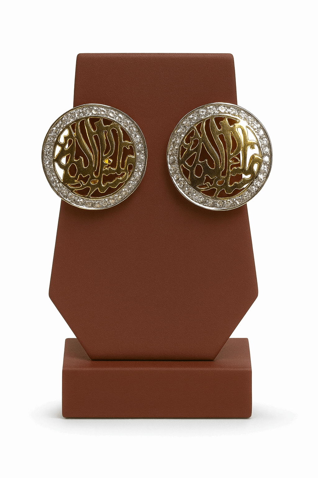 Cubic Zirconia Sterling Silver Ear Studs 24K Gold plated