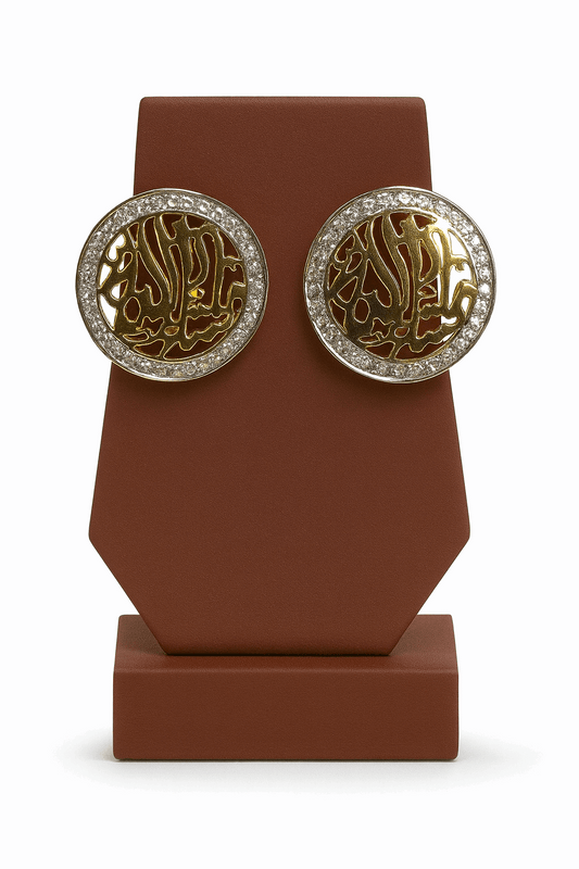 Cubic Zirconia Sterling Silver Ear Studs 24K Gold plated
