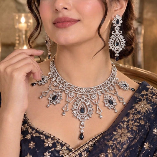 Sapphire Crystal Bridal Set