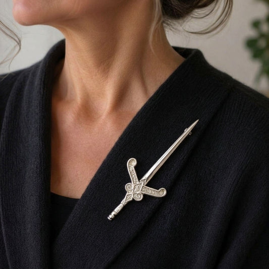 925 Sterling Silver Sword Brooch