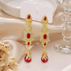 Semi Precious Ruby Earring Sterling Silver 24K Gold plated