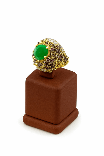 Silver Emerald Stone Ring