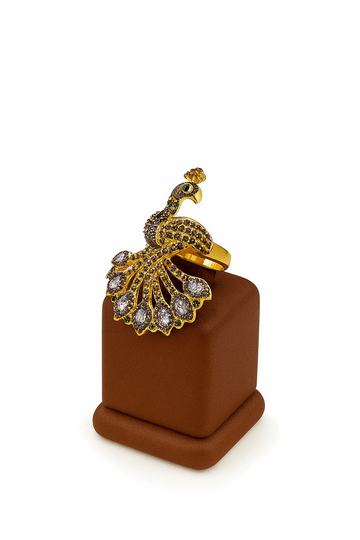 Silver Peacock Design Ring