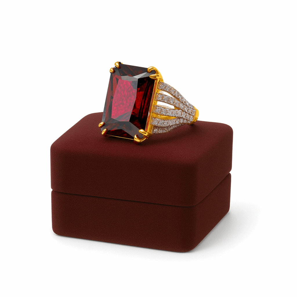 Silver Ruby Stone Ring
