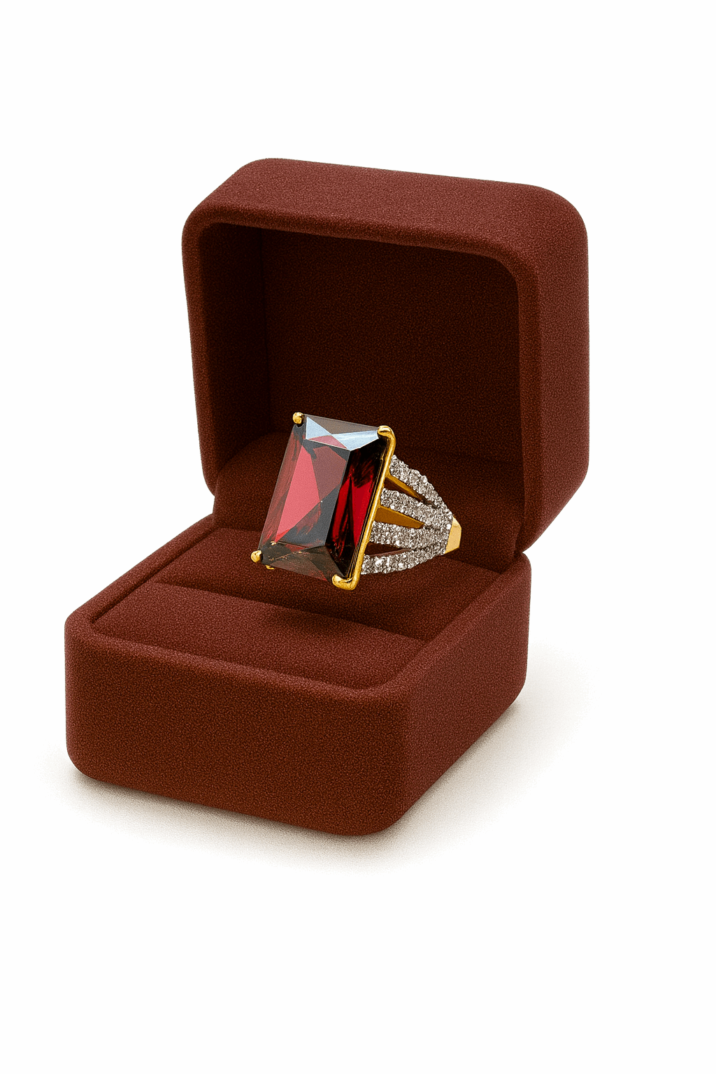 Silver Ruby Stone Ring