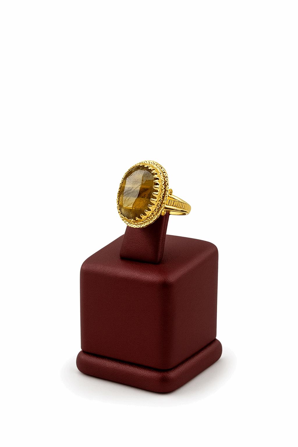 Silver Tiger Eye Stone Ring