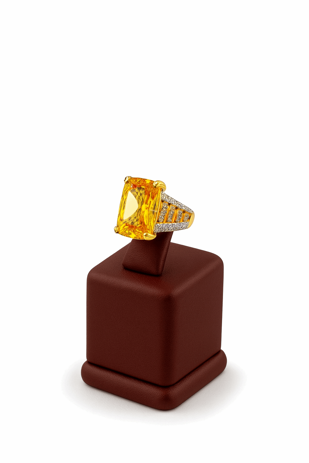 Yellow Stone Sterling Silver 24K Gold plated Ring