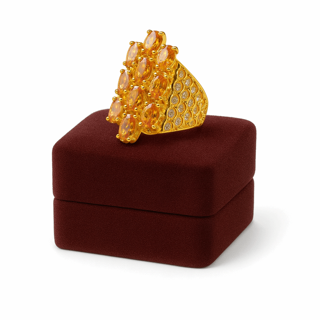 Zircon Stone Silver Ring