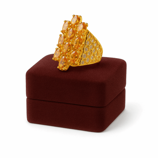 Zircon Stone Silver Ring
