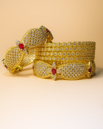 Cubic Zirconia High-Quality Brass Alloy Bangles Bangles Set